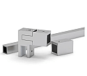Stabilisatiestang set vierkant 15mm (glas-wand 90°)
