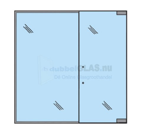 Hardglazen deur met zijpaneel