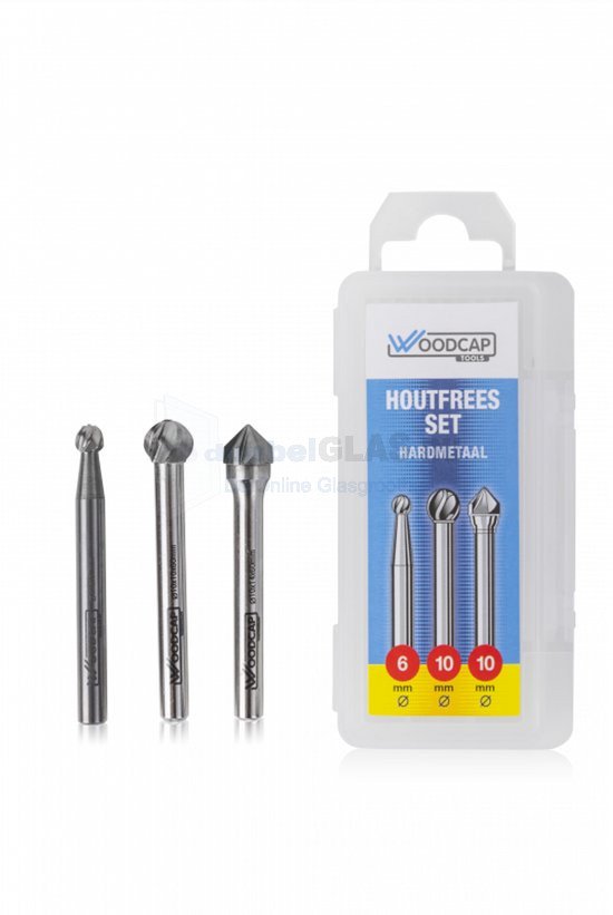 Woodcap Tools HM houtfrees set - ø 6/10/10 mm
