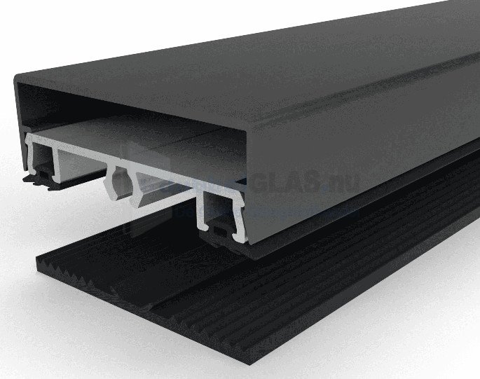 Serredakprofielset Middenprofiel (Onderrubber - klemprofiel - afdekker RAL 7016) 400cm
